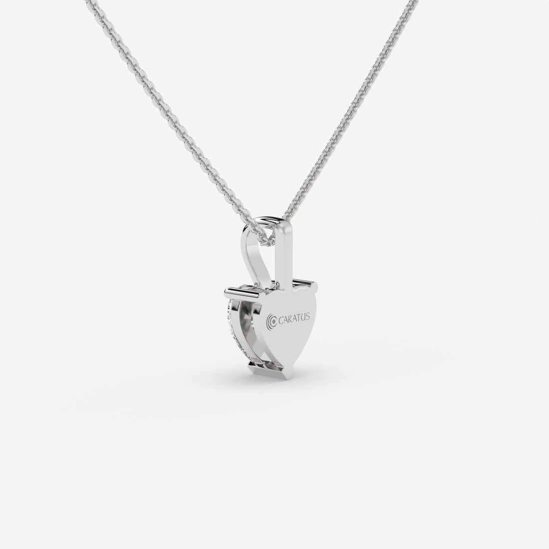 Heart-Shaped Diamond Pendant in White Gold