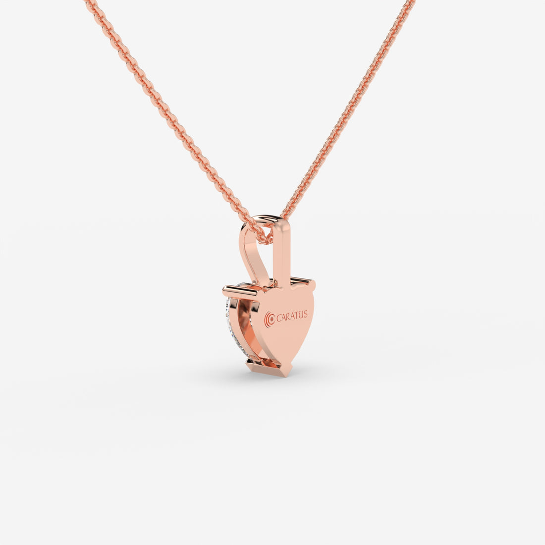 Heart-Shaped Diamond Pendant in Rose Gold