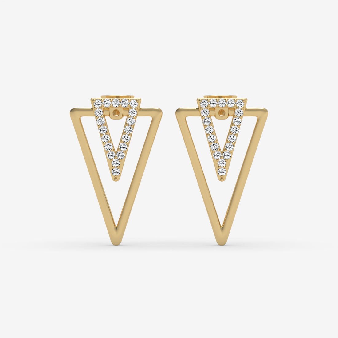 Geometric Diamond Stud White Gold Earrings