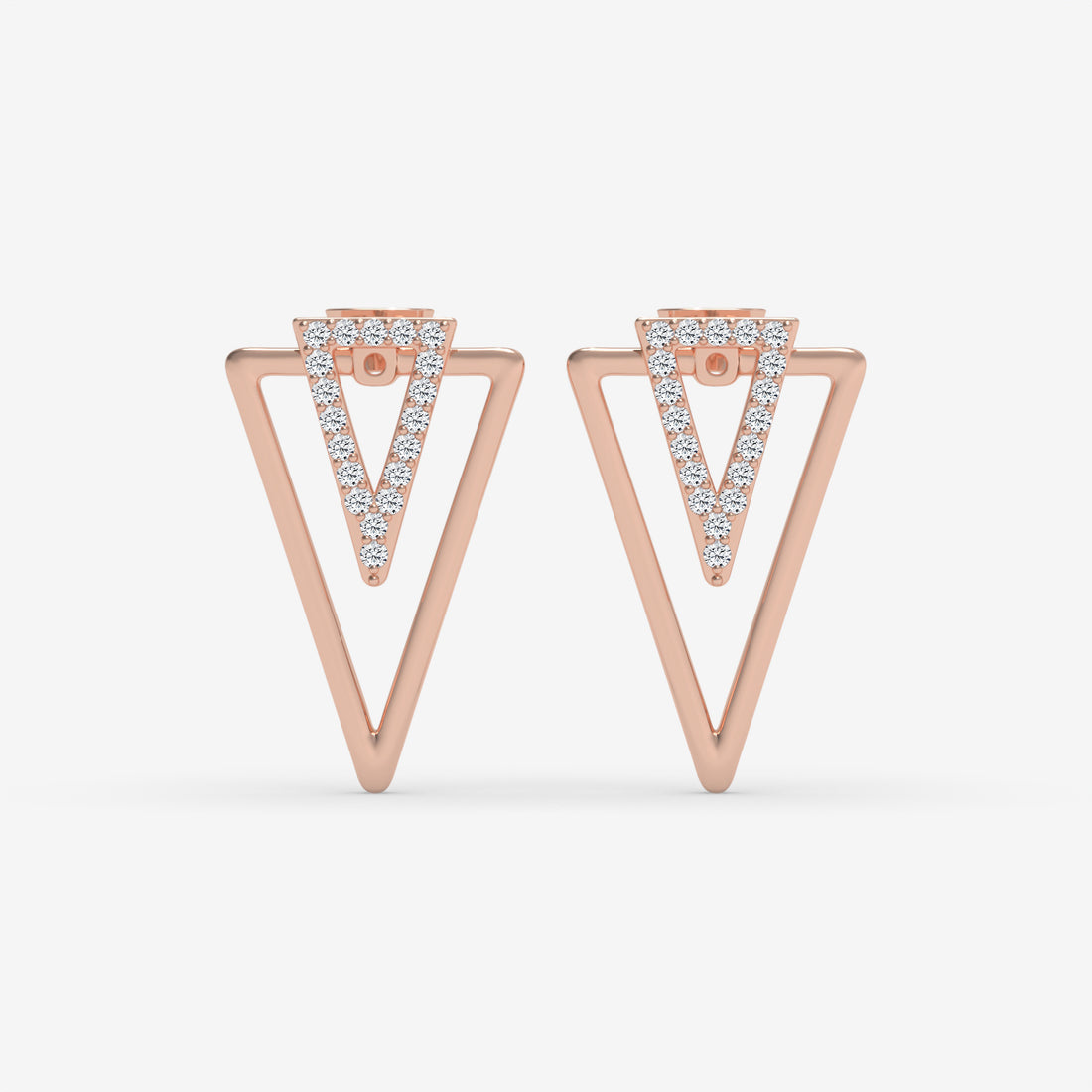 Geometric Diamond Stud White Gold Earrings
