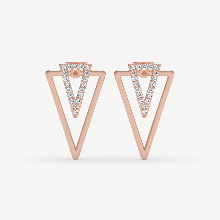Geometric Diamond Stud White Gold Earrings