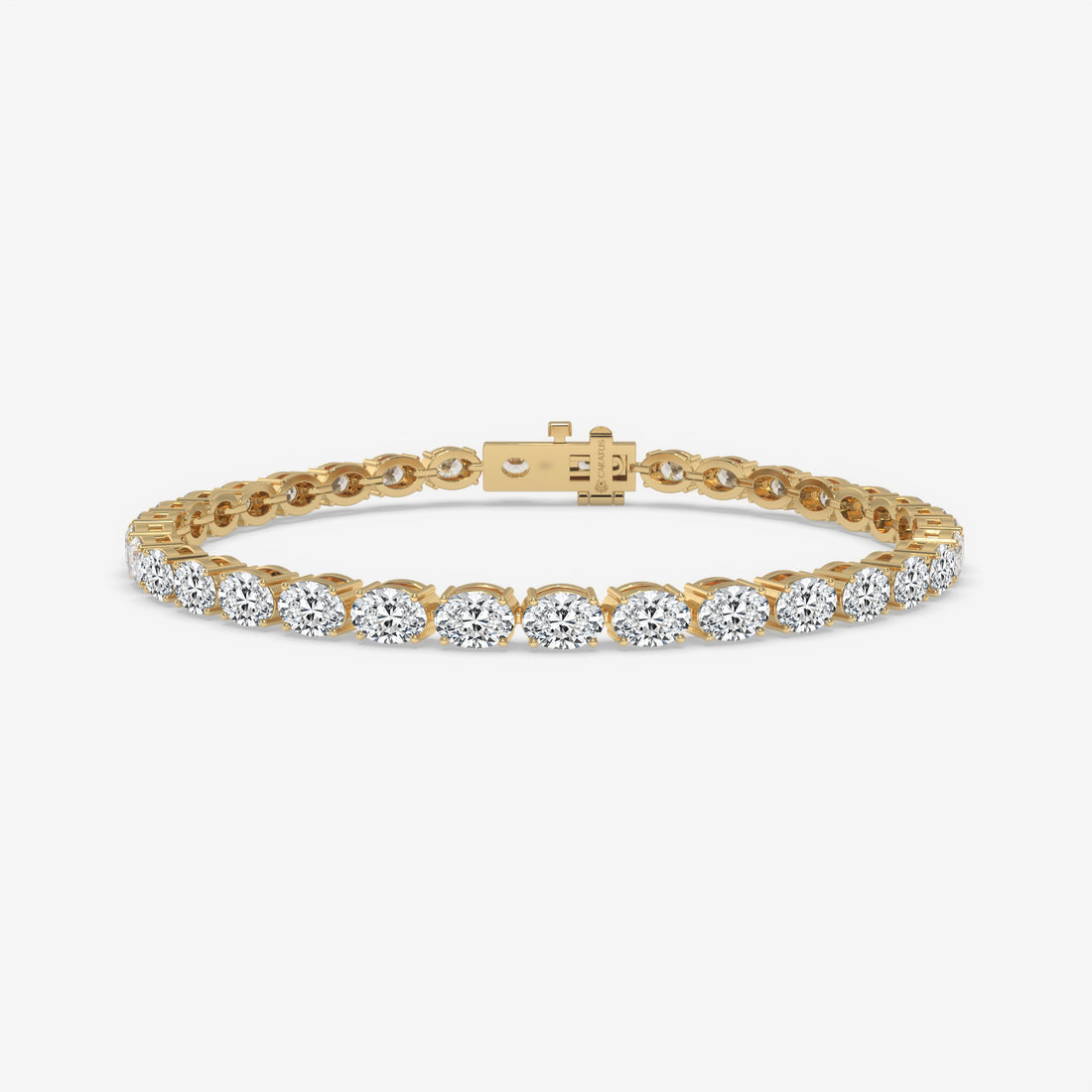 7.75 CT Oval Diamond Tennis Bracelet in Yellow Gold