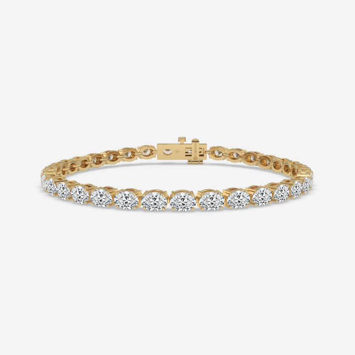 7.75 CT Oval Diamond Tennis Bracelet in Yellow Gold