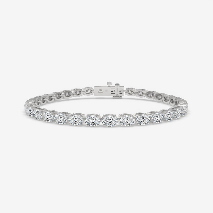 7.75 CT Oval Diamond Tennis Bracelet in White Gold