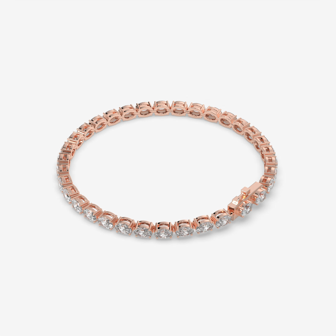 7.75 CT Oval Diamond Tennis Bracelet in Rose Gold
