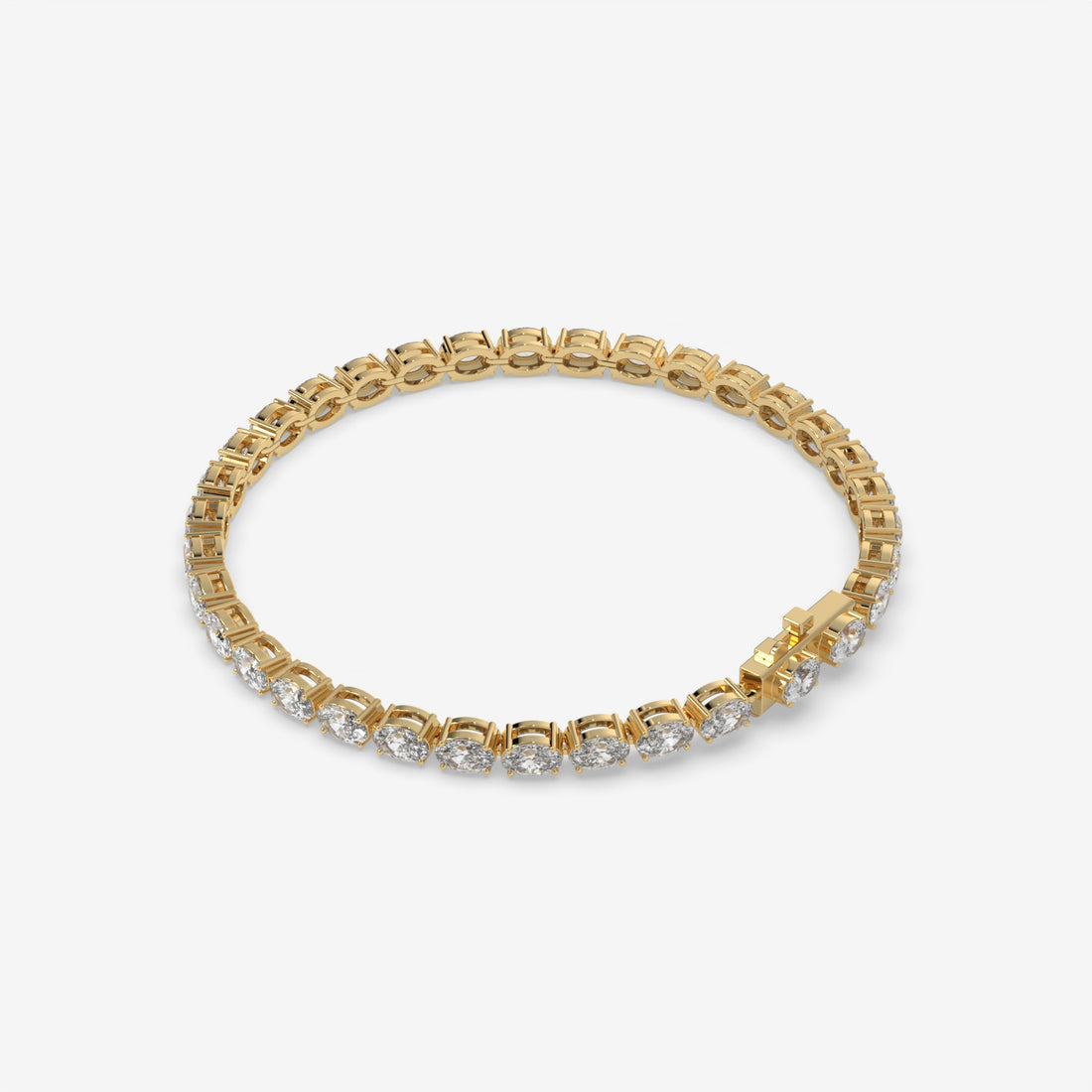 7.75 CT Oval Diamond Tennis Bracelet in Yellow Gold