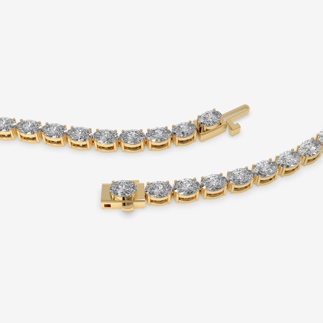 7.75 CT Oval Diamond Tennis Bracelet in Yellow Gold
