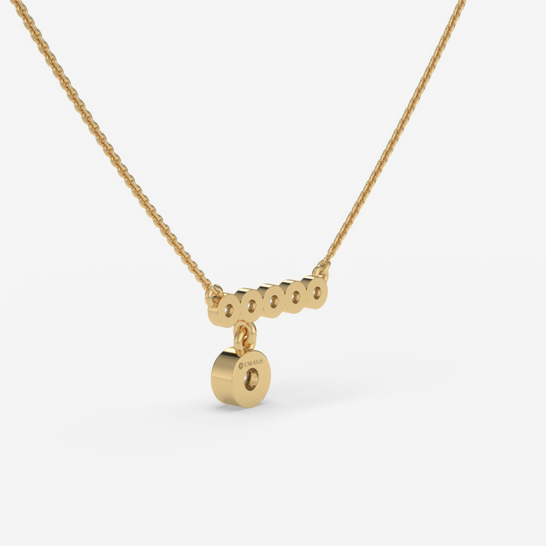 Linear Diamond Pendant Necklace in Yellow Gold