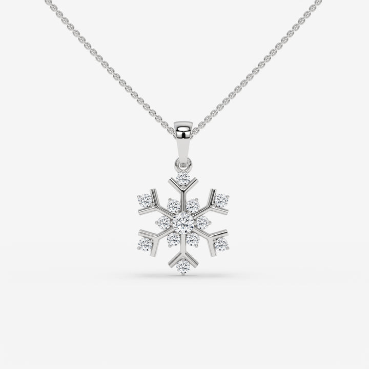 Whimsical Snowflake Diamond White Gold Necklace