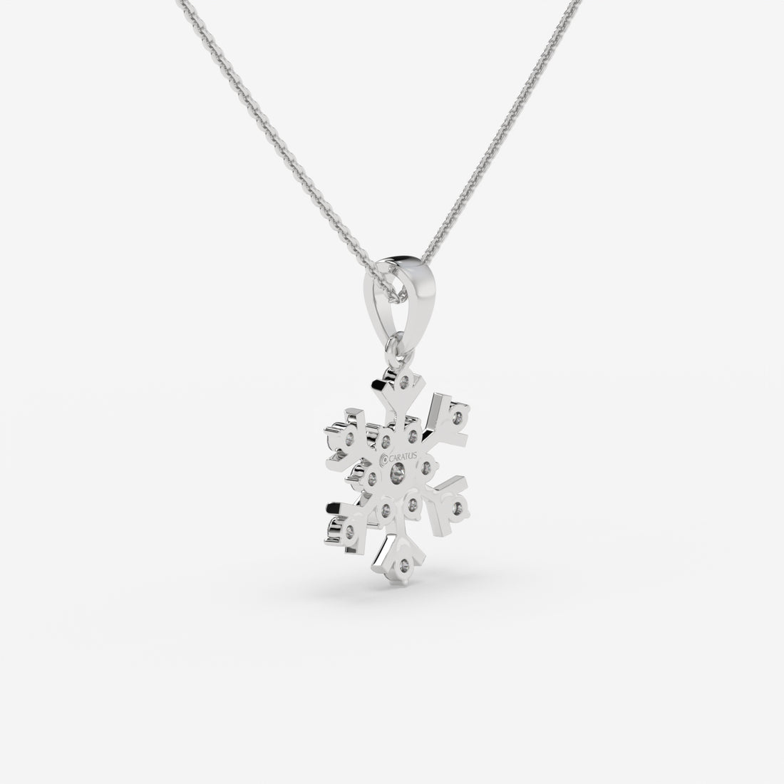 Whimsical Snowflake Diamond White Gold Necklace