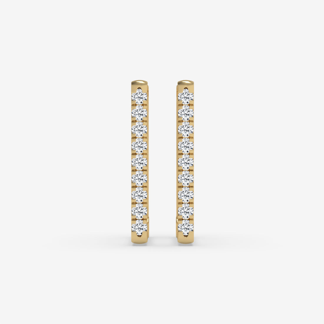Square Diamond Hoop Earrings in Yellow Gold