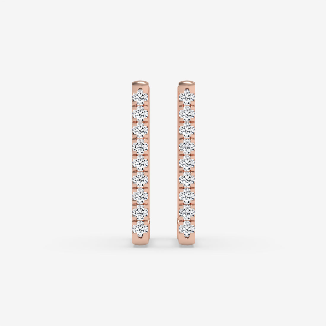 Square Diamond Hoop Earrings in Yellow Gold