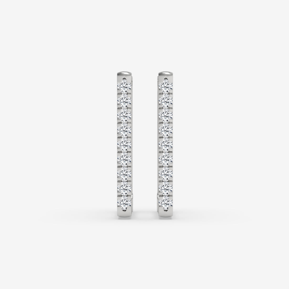 Square Diamond Hoop Earrings in Yellow Gold