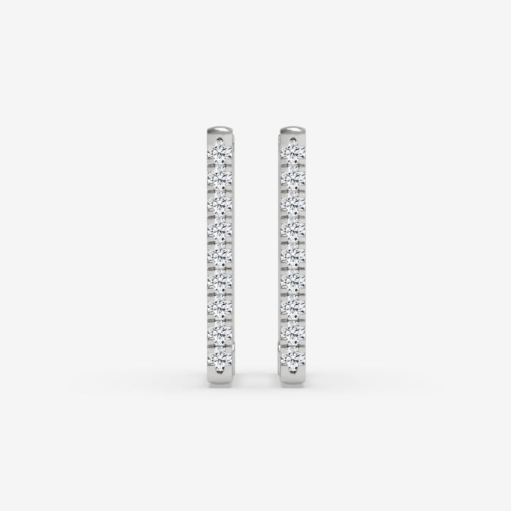 Square Diamond Hoop Earrings in Yellow Gold