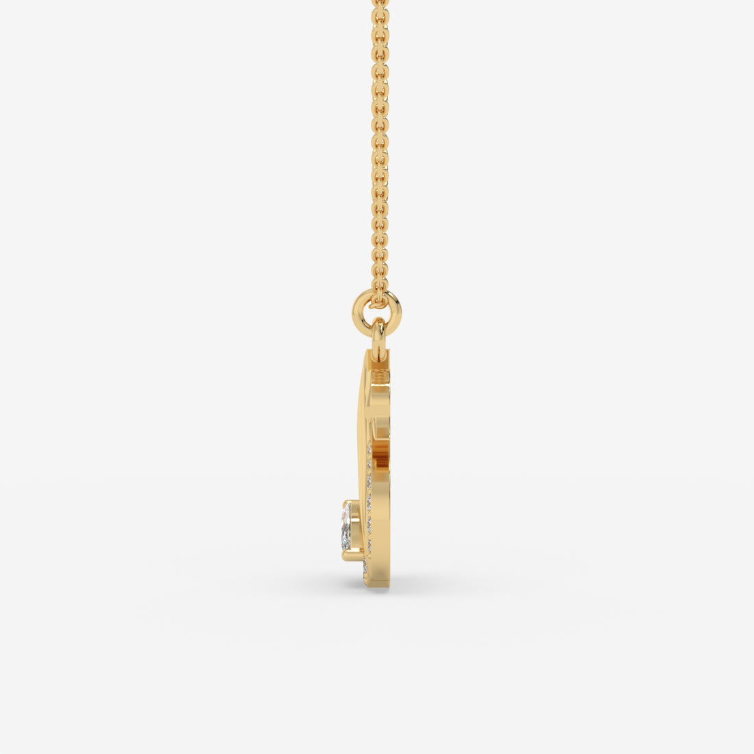 Marquise Diamond Swan Necklace in Yellow Gold
