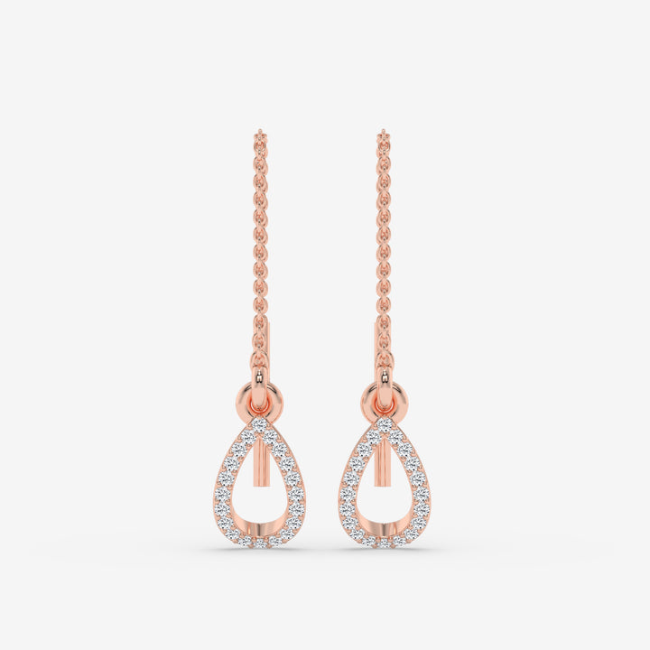 Diamond Drop White Gold Earrings in Pear Shape