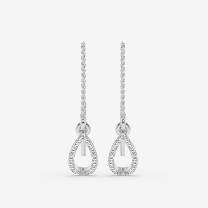 Diamond Drop White Gold Earrings in Pear Shape