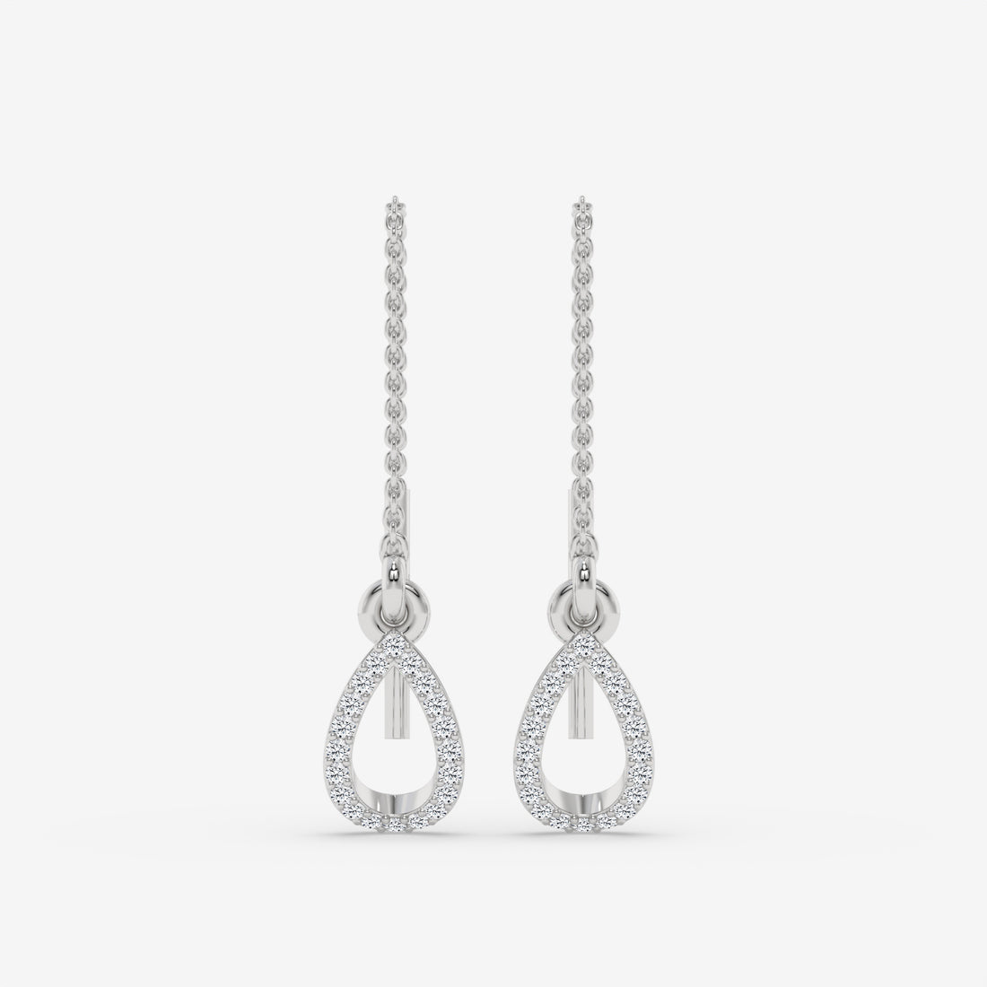 Diamond Drop Yellow Gold Earrings in Pear Shape
