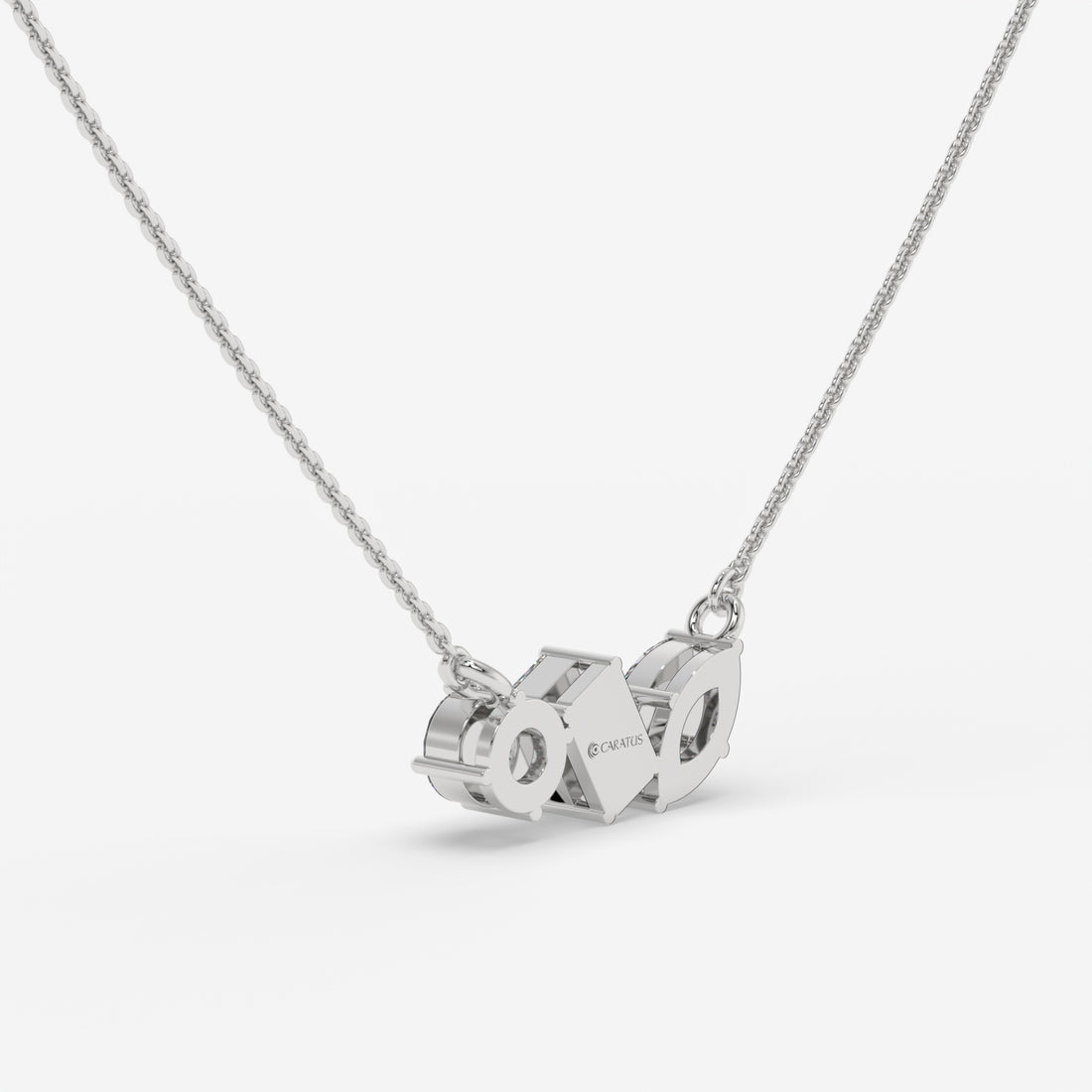 Three-Diamond Pendant Necklace in White Gold