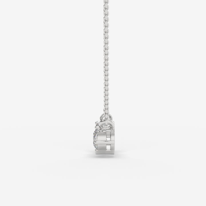 Three-Diamond Pendant Necklace in White Gold