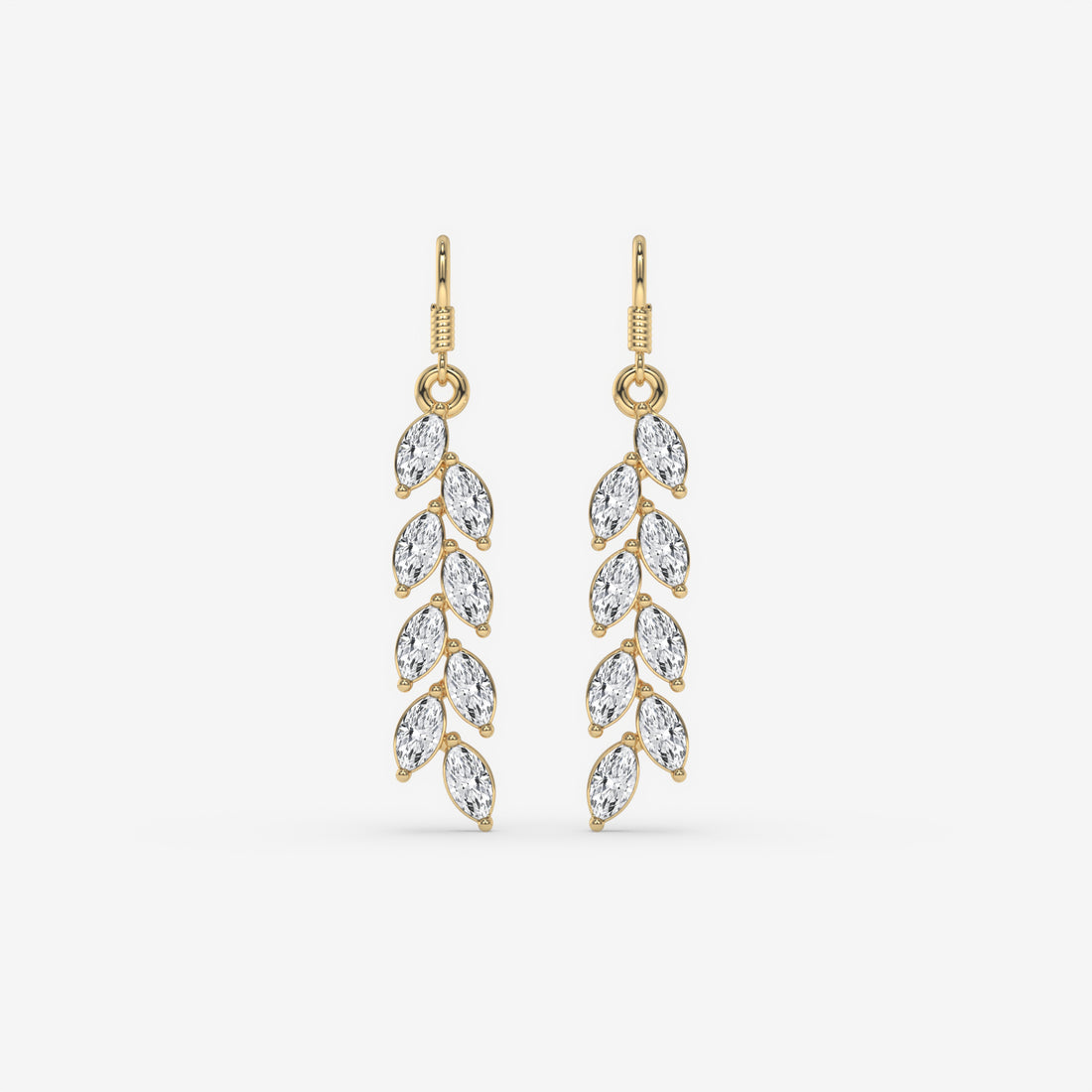 Rose Gold Drop Earrings with Cascading Marquise Diamonds