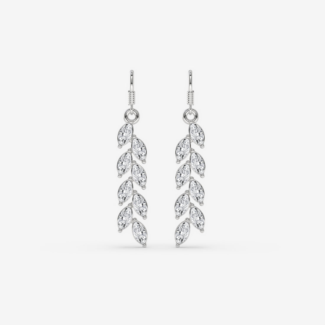 Rose Gold Drop Earrings with Cascading Marquise Diamonds