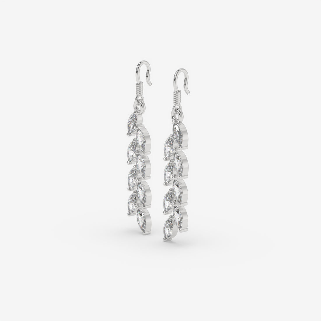 Rose Gold Drop Earrings with Cascading Marquise Diamonds