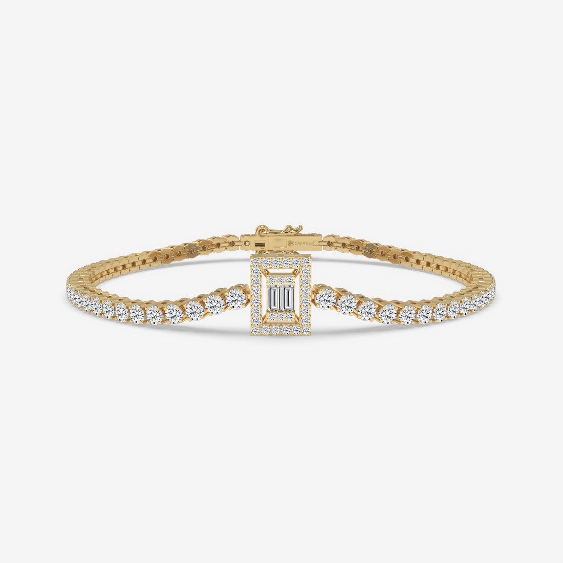 Round-Cut Diamond Tennis Bracelet in 14K Yellow Gold