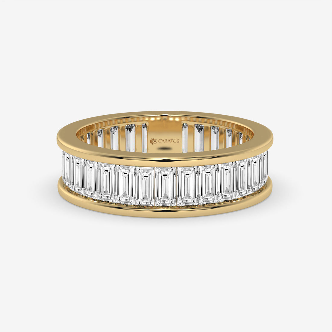 Baguette-Cut 4.20 CT Rose Gold Diamond Eternity Engagement Ring