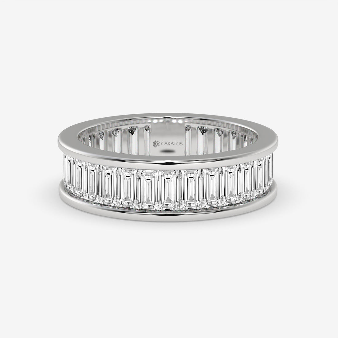 Baguette-Cut 4.20 CT White Gold Diamond Eternity Engagement Ring