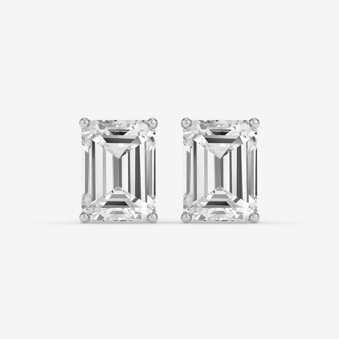 Yellow Gold Emerald-Cut Diamond Stud Earrings
