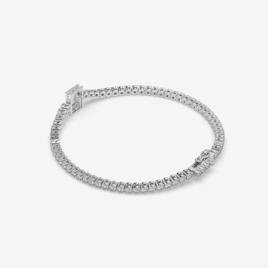 Round-Cut Diamond Tennis Bracelet in 14K White Gold