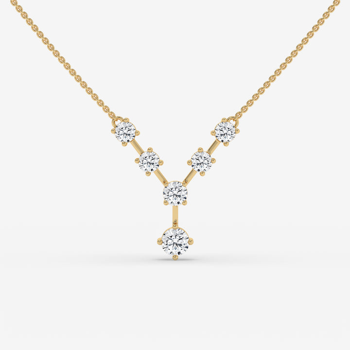 Constellation-Inspired Diamond Yellow Gold Necklace
