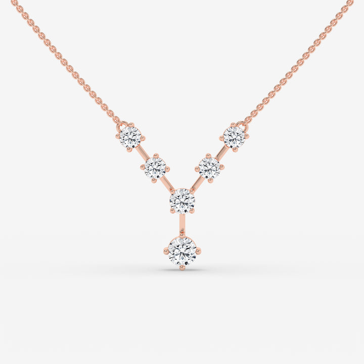 Constellation-Inspired Diamond White Gold Necklace