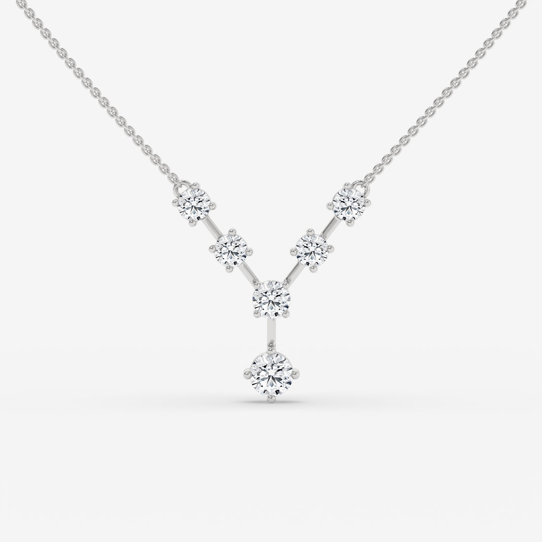 Constellation-Inspired Diamond White Gold Necklace