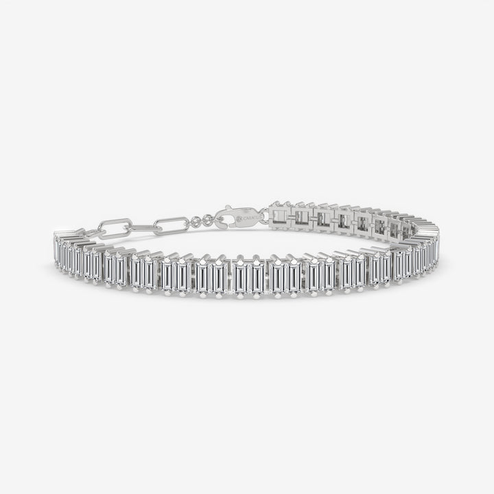 6.44 Carat Round Diamond Tennis Bracelet in White Gold