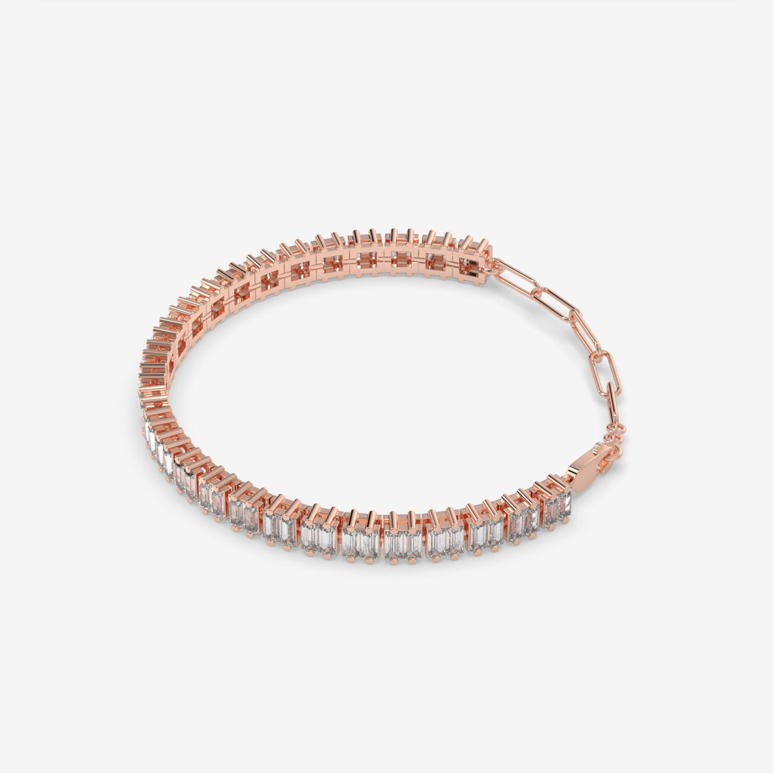 6.44 Carat Round Diamond Tennis Bracelet in Rose Gold