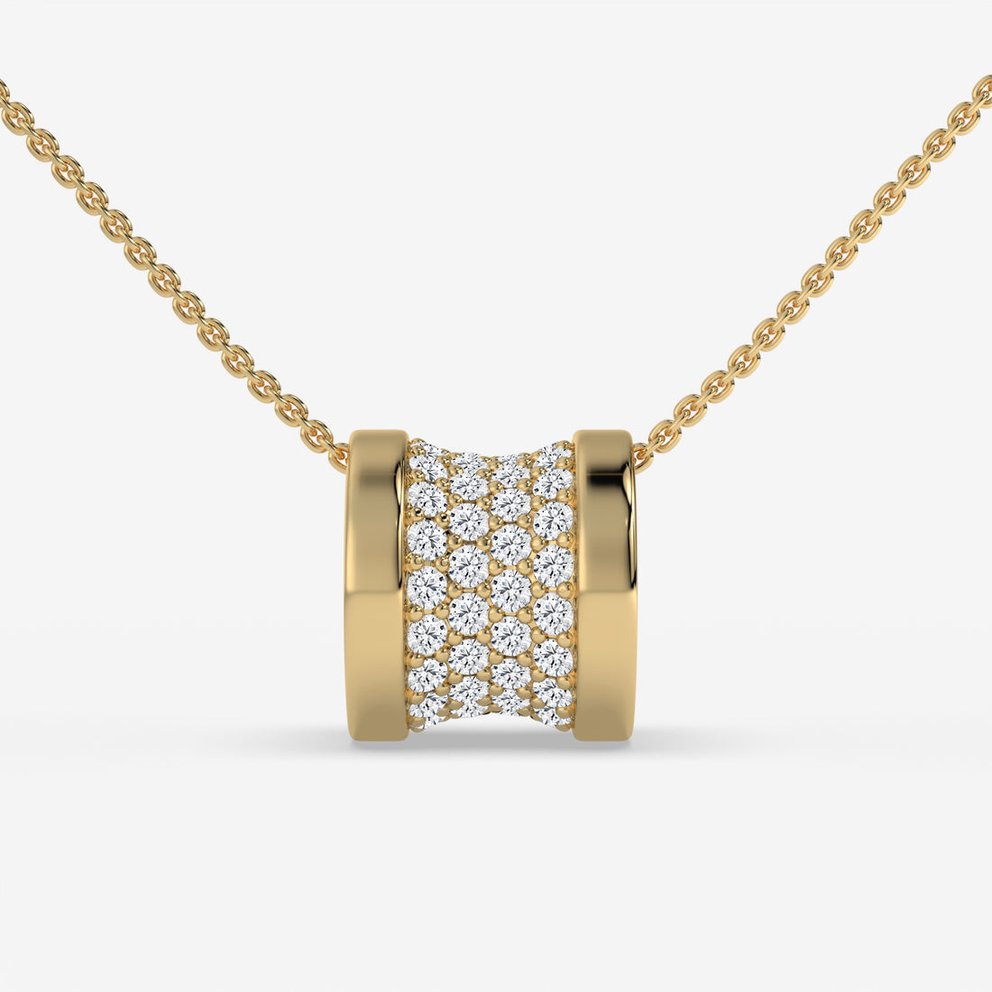 White Gold Roll It Diamond Necklace