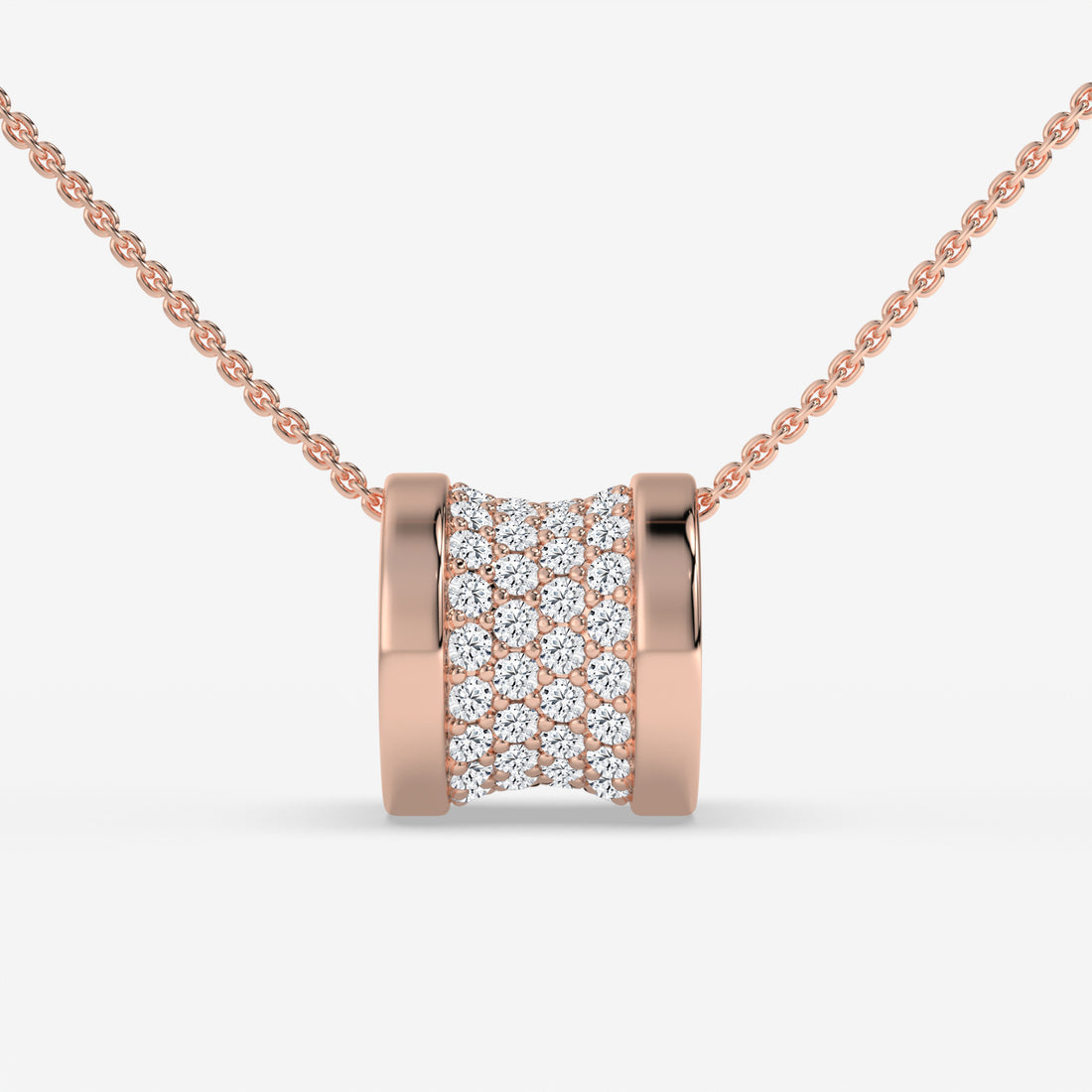 Rose Gold Roll It Diamond Necklace