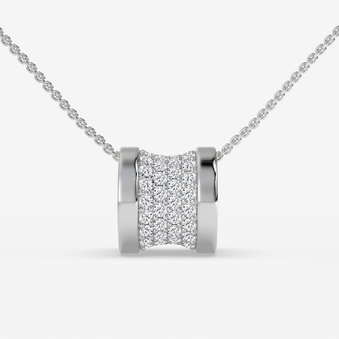 White Gold Roll It Diamond Necklace
