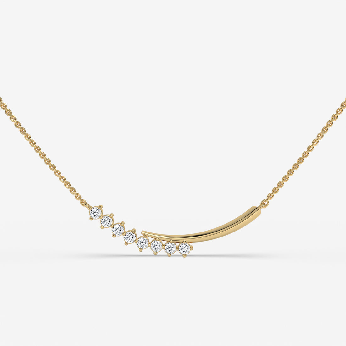 0.20 CT Windswept Diamond White Gold Necklace