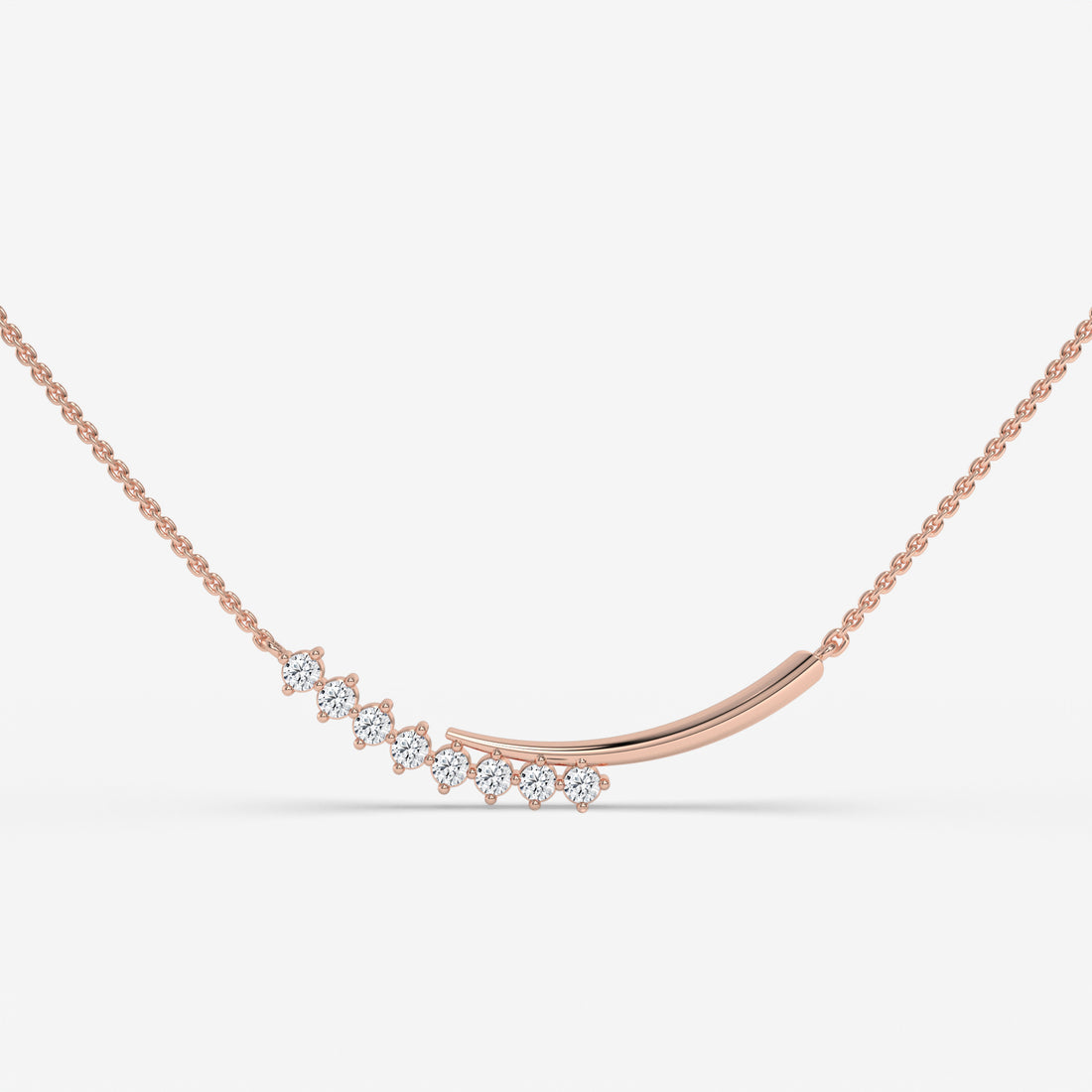 0.20 CT Windswept Diamond Rose Gold Necklace