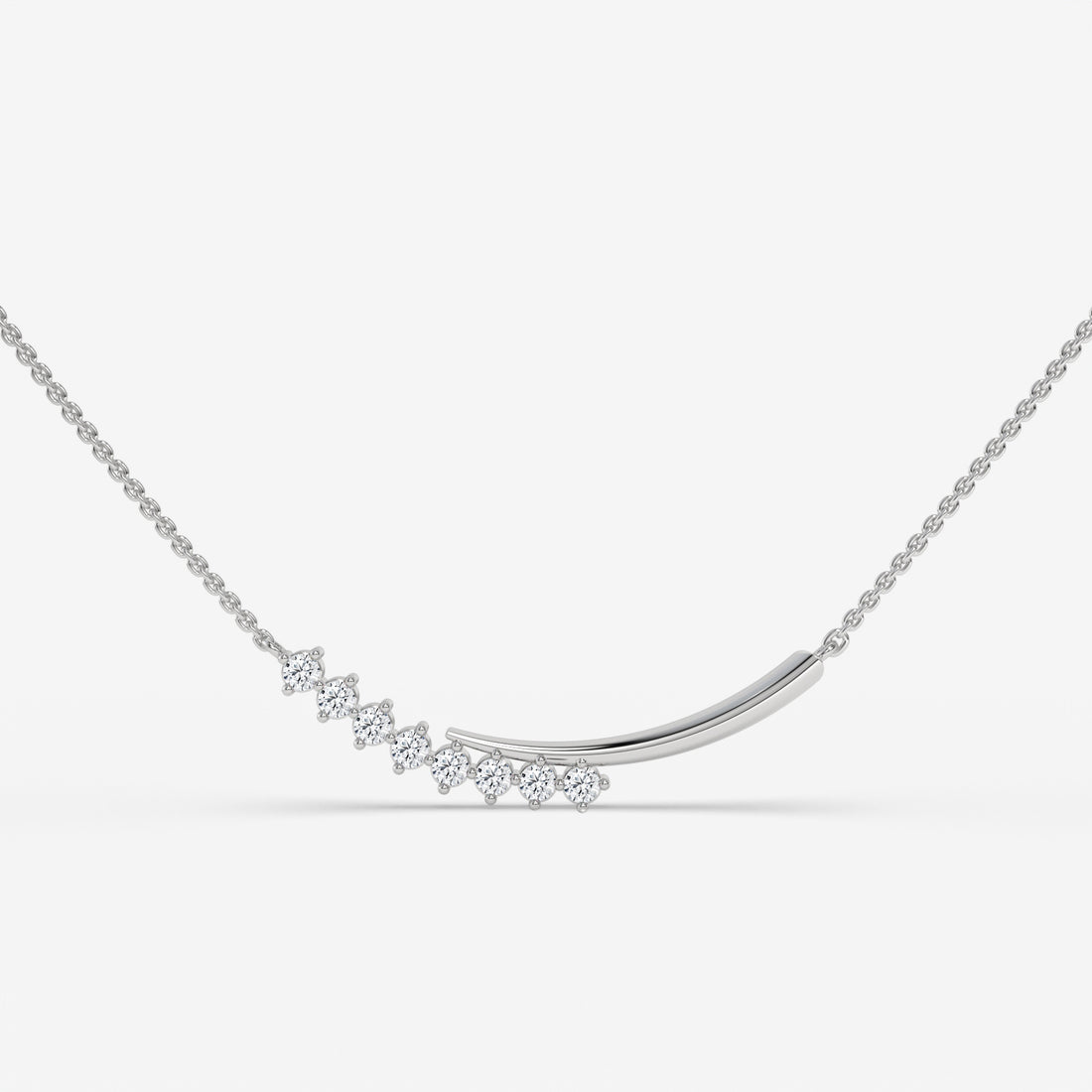 0.20 CT Windswept Diamond White Gold Necklace