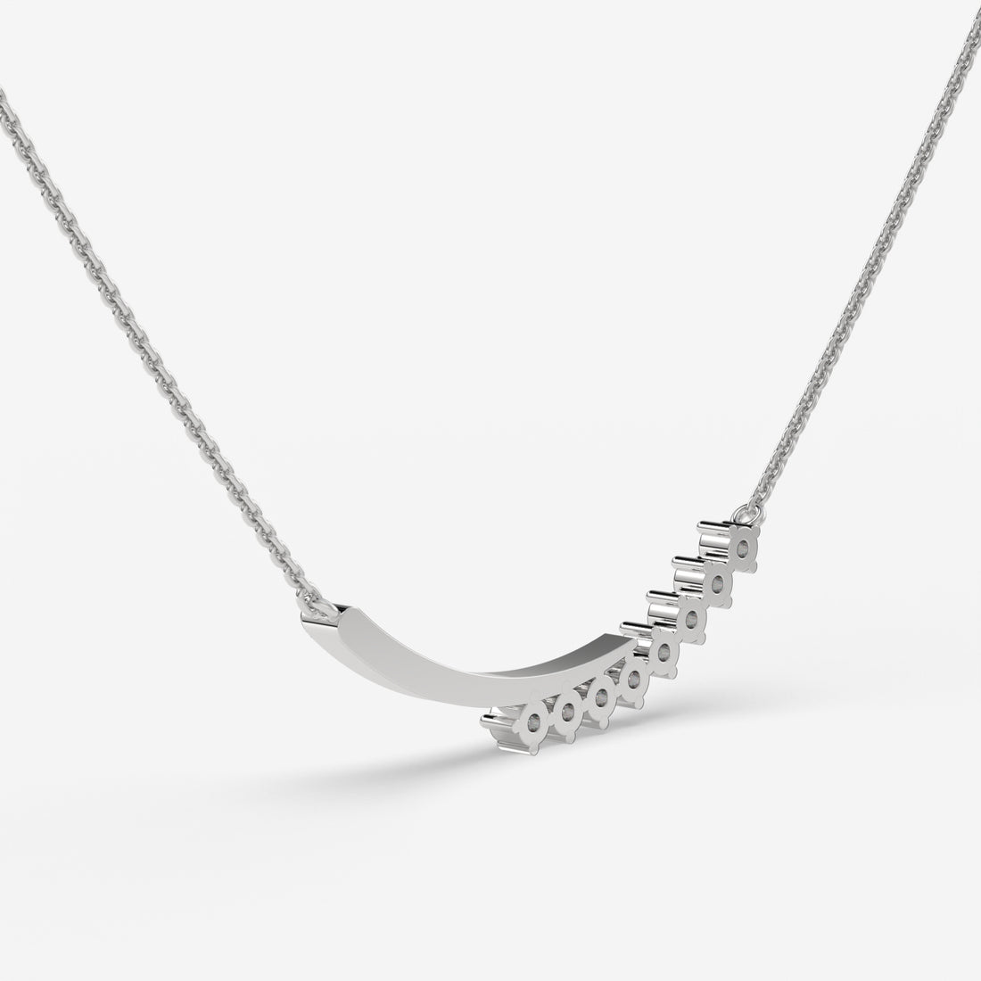0.20 CT Windswept Diamond White Gold Necklace