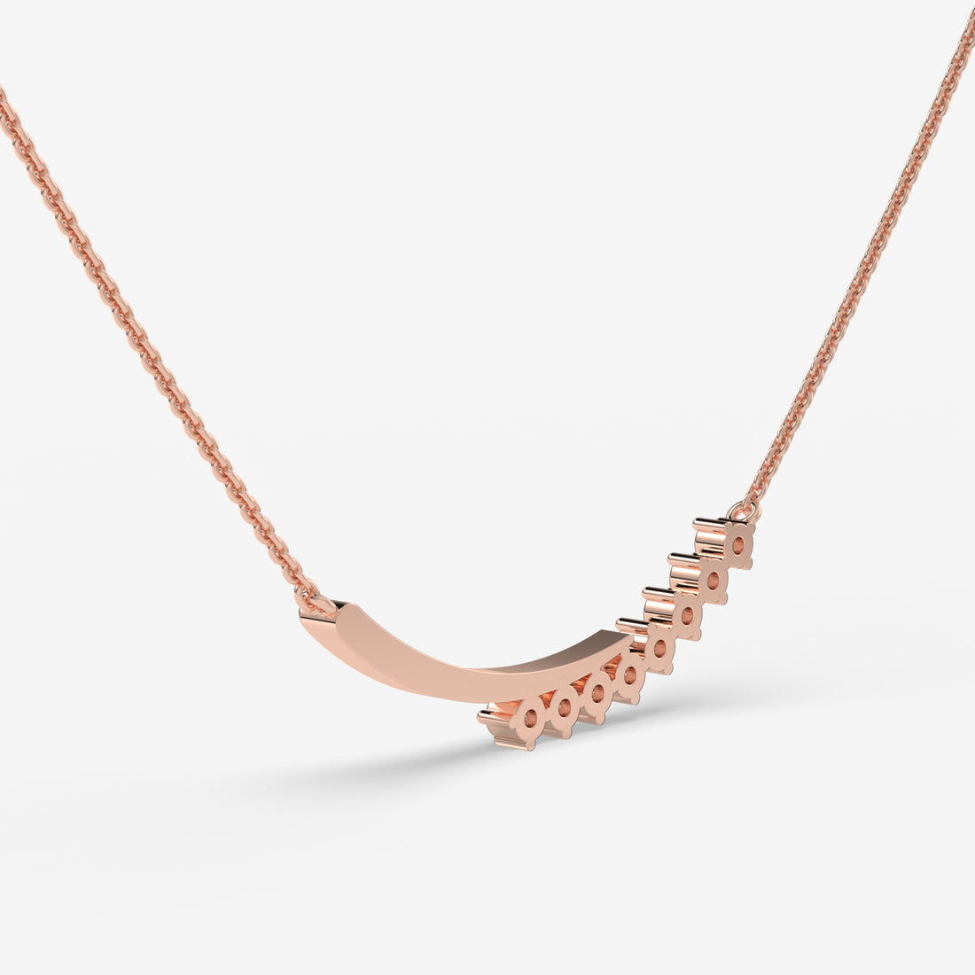 0.20 CT Windswept Diamond Rose Gold Necklace