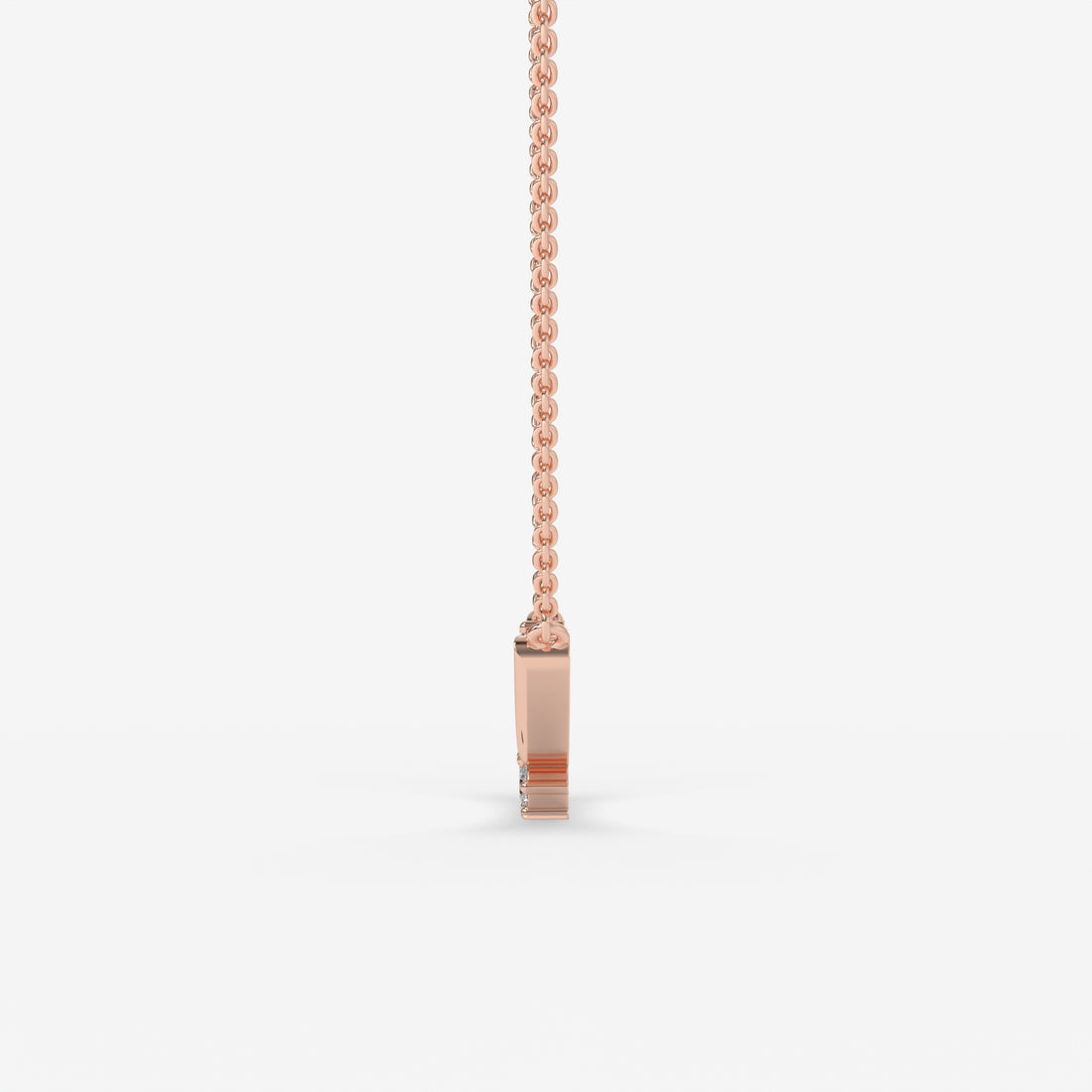 0.20 CT Windswept Diamond Rose Gold Necklace