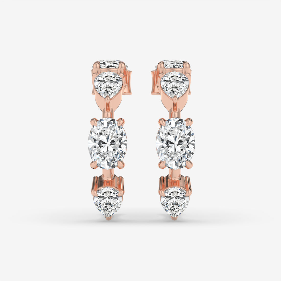 Vertical Diamond White Gold Earrings