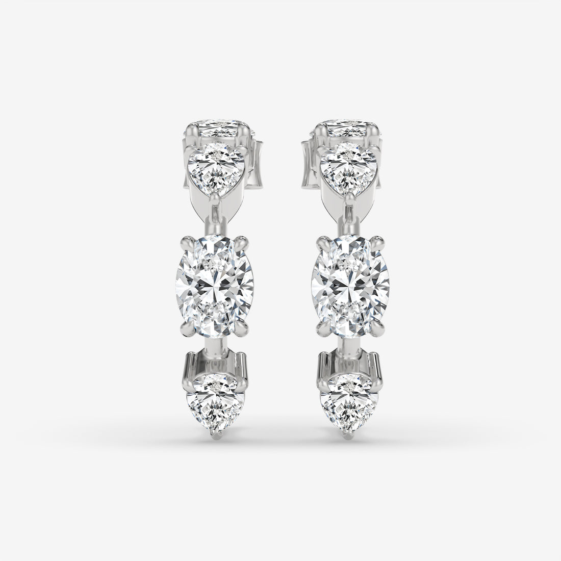 Vertical Diamond Rose Gold Earrings