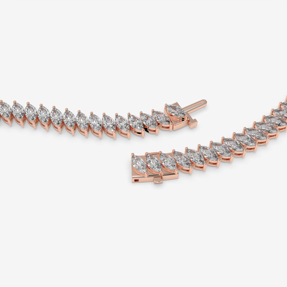 14 CT Radiant Diamond Rose Gold Tennis Bracelet